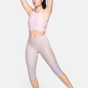 Outdoor Voices XS Colorblock Capri Leggings Pink Lavender Athleisure Wear Pastel